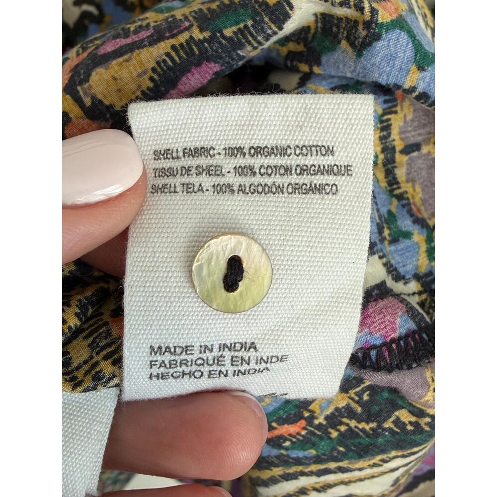 Cleobella Felicia Blouse In Mosaic Ikat Long Puff Sleeve Boho Colorful Size med - Picture 4 of 7